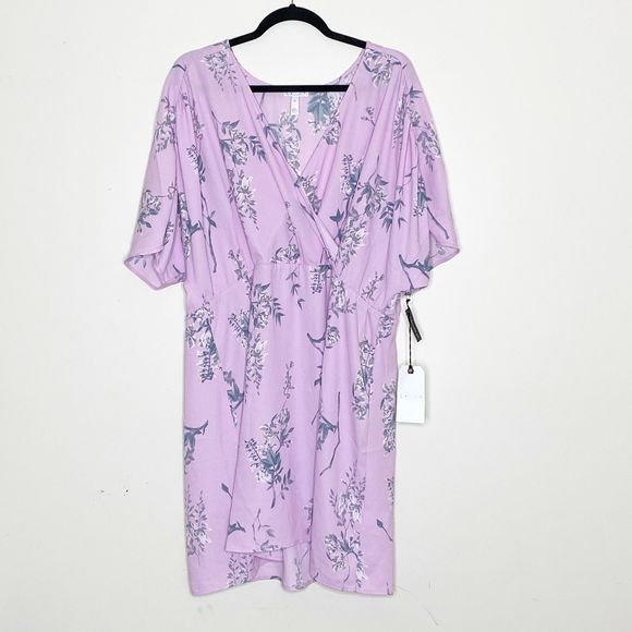 Leith Lavender Dolman Sleeve Wrap Dress - Picture 2 of 6